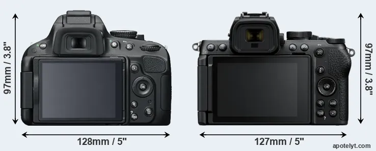 Comparison D5100 or Z50 II rear