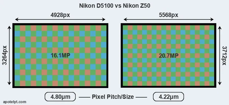 D5100 versus Z50 MP