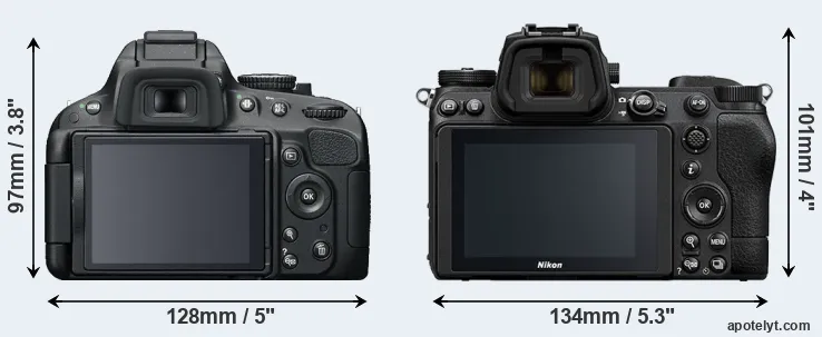 Comparison D5100 or Z6 II rear