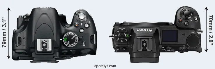 Compare D5100 versus Z6 II top