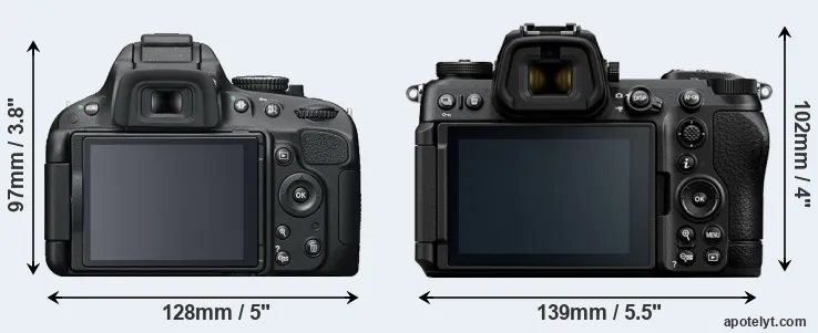 Comparison D5100 or Z6 III rear