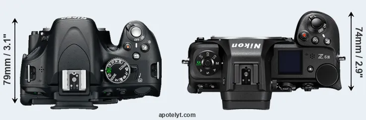 Compare D5100 versus Z6 III top