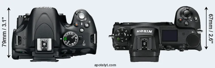 Compare D5100 versus Z7 top