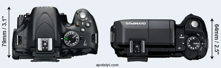Compare D5100 versus E-300 top