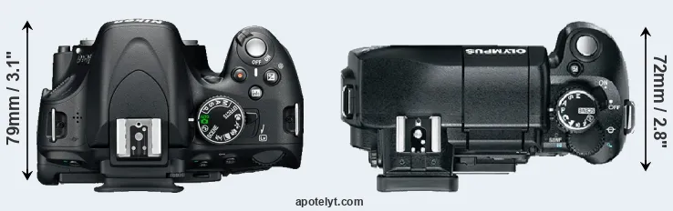 Compare D5100 versus E-330 top