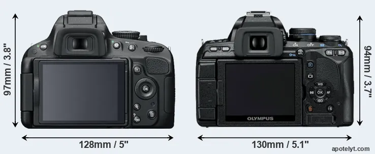 Comparison D5100 or E-600 rear