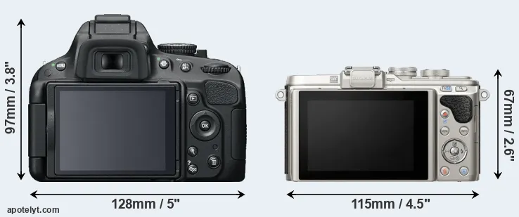 Comparison D5100 or E-PL8 rear