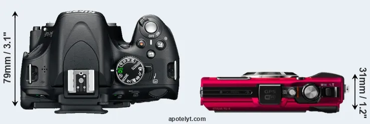 Compare D5100 versus TG-4 top