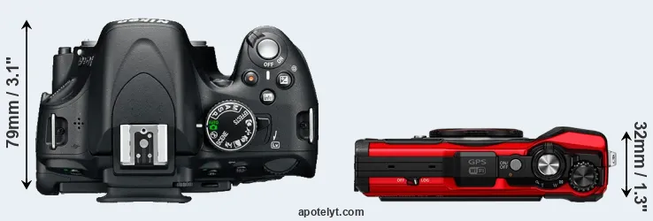 Compare D5100 versus TG-6 top