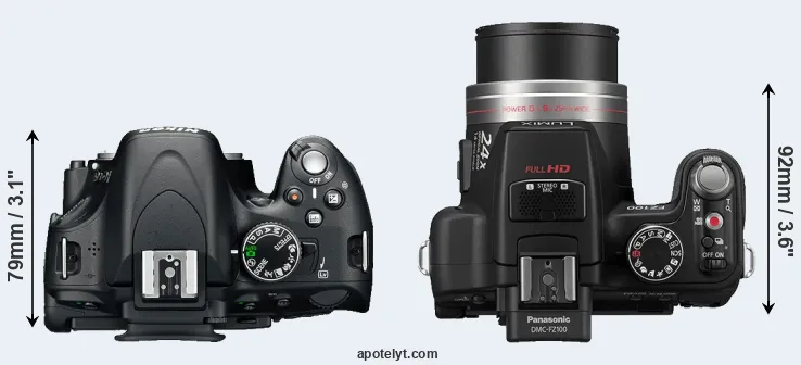 Compare D5100 versus FZ100 top