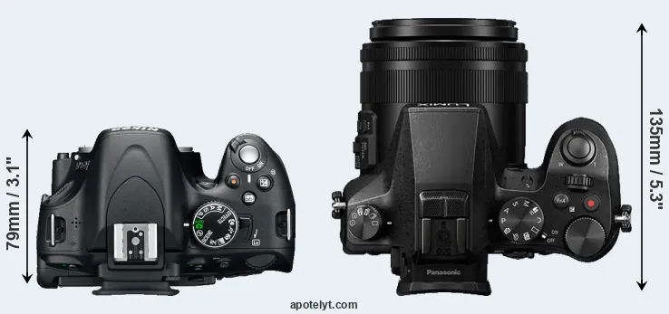 Compare D5100 versus FZ2000 top