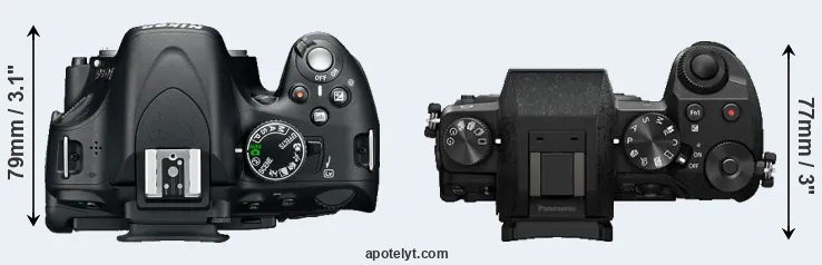 Compare D5100 versus G7 top