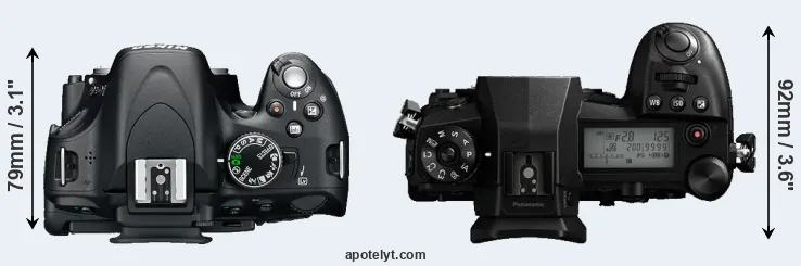 Compare D5100 versus G9 top
