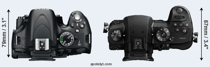 Compare D5100 versus GH5 top