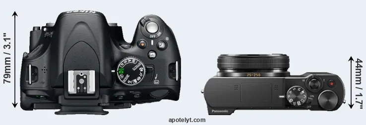 Compare D5100 versus TZ100 top