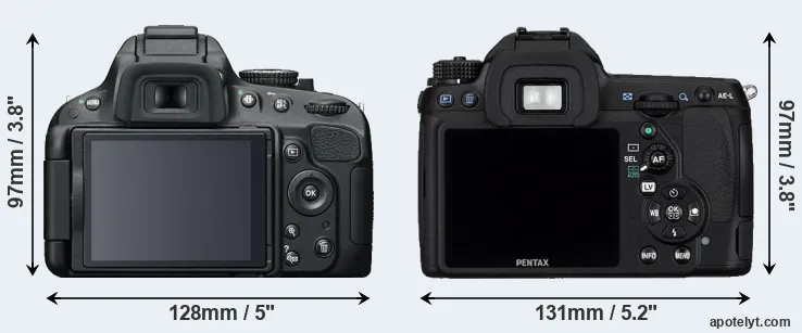 Comparison D5100 or K-5 rear