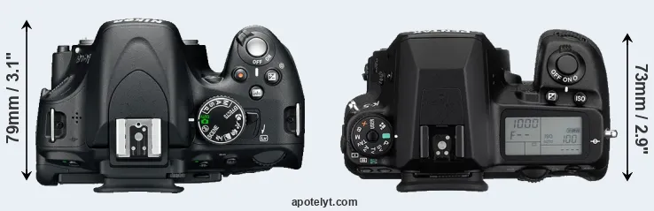 Compare D5100 versus K-5 top