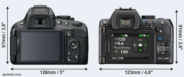 Comparison D5100 or K-S2 rear