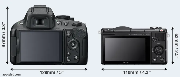 Comparison D5100 or A5000 rear