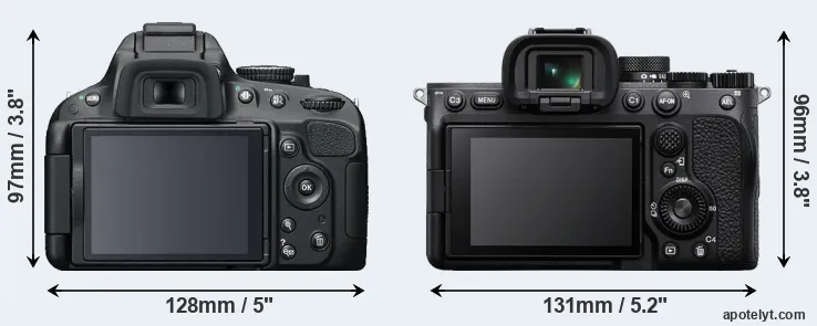 Comparison D5100 or A7 IV rear