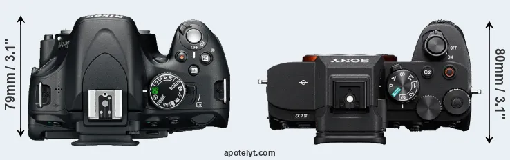 Compare D5100 versus A7 IV top