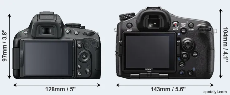 Comparison D5100 or A77 II rear