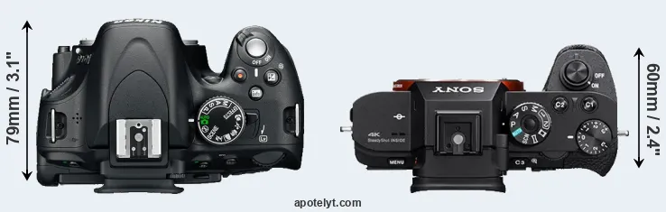 Compare D5100 versus A7S II top