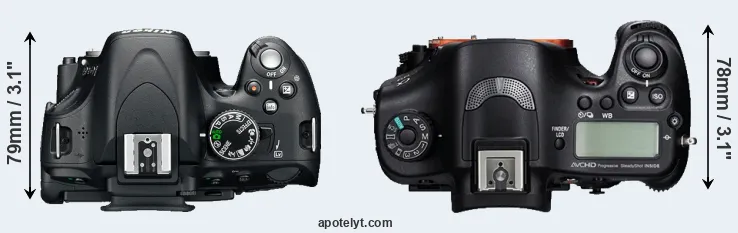 Compare D5100 versus A99 top