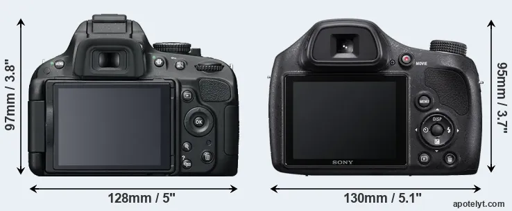 Comparison D5100 or H400 rear