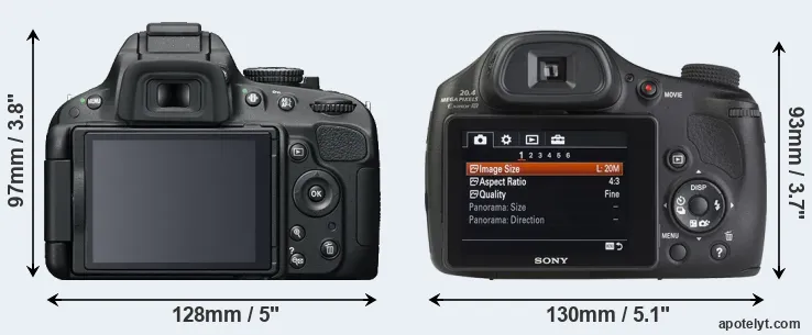 Comparison D5100 or HX350 rear