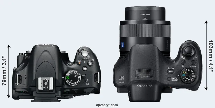 Compare D5100 versus HX350 top