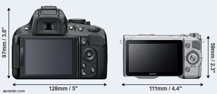 Comparison D5100 or NEX-5T rear