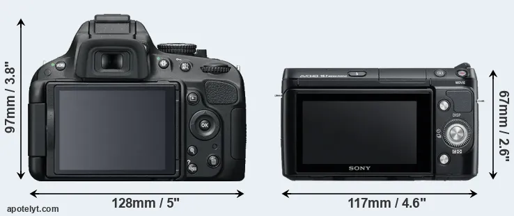 Comparison D5100 or NEX-F3 rear