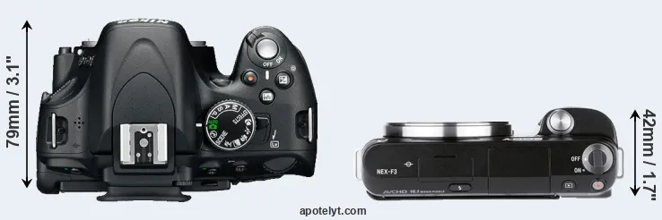 Compare D5100 versus NEX-F3 top