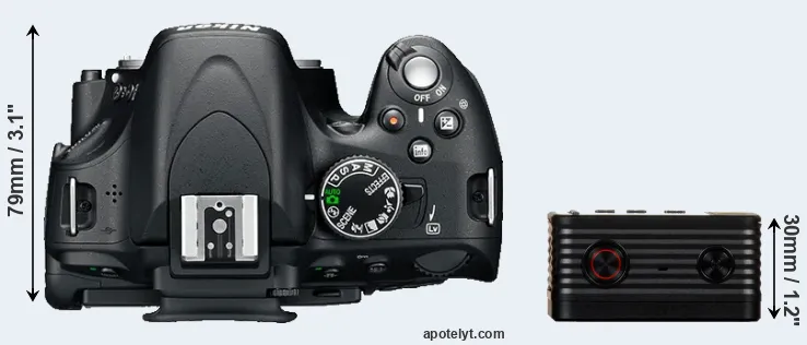 Compare D5100 versus RX0 top