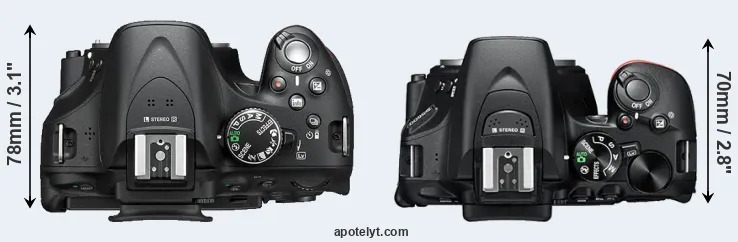Compare D5200 versus D5600 top