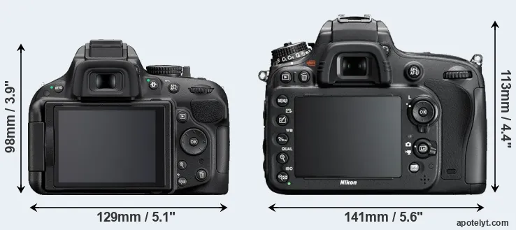 Comparison D5200 or D600 rear