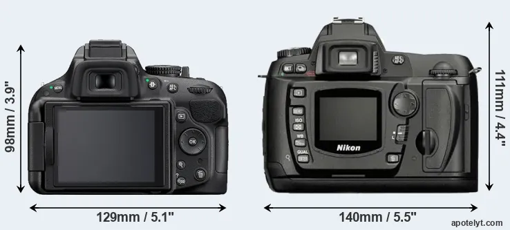 Comparison D5200 or D70 rear
