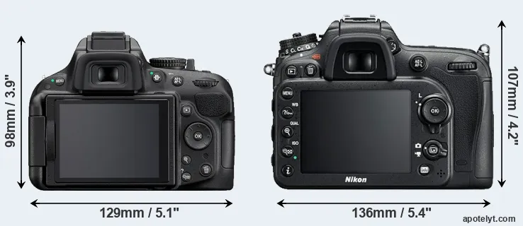 Comparison D5200 or D7200 rear