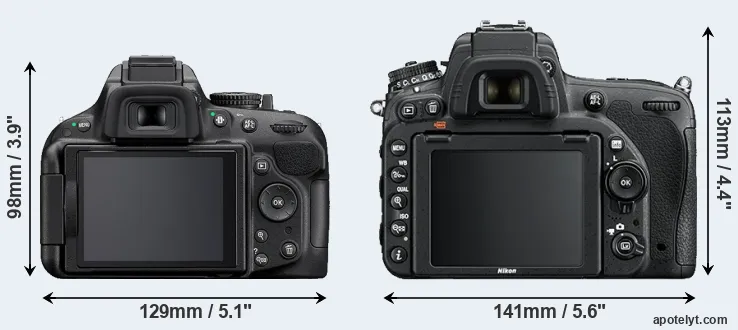 Comparison D5200 or D750 rear