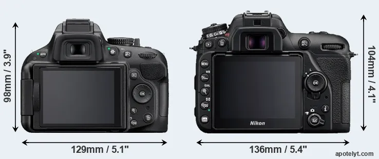 Comparison D5200 or D7500 rear