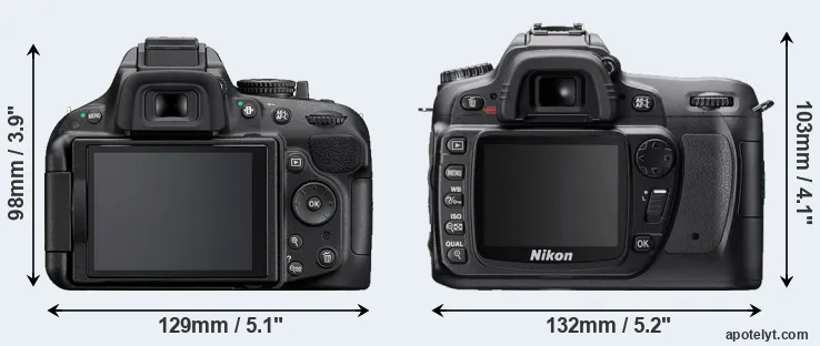 Comparison D5200 or D80 rear
