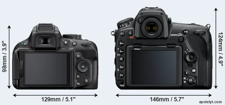 Comparison D5200 or D850 rear