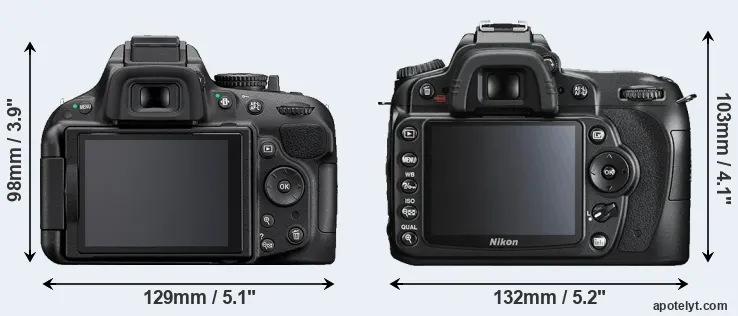 Comparison D5200 or D90 rear