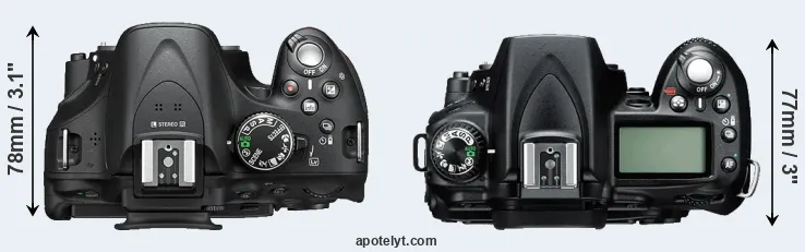 Compare D5200 versus D90 top