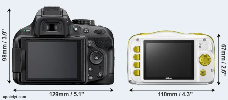 Comparison D5200 or W150 rear