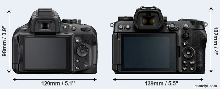 Comparison D5200 or Z6 III rear
