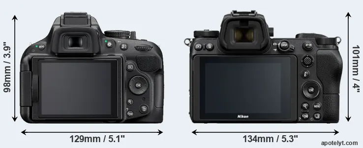 Comparison D5200 or Z6 rear