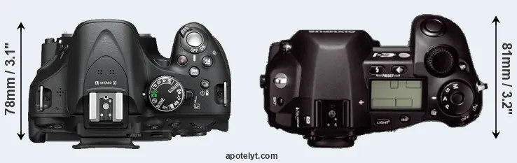 Compare D5200 versus E-1 top