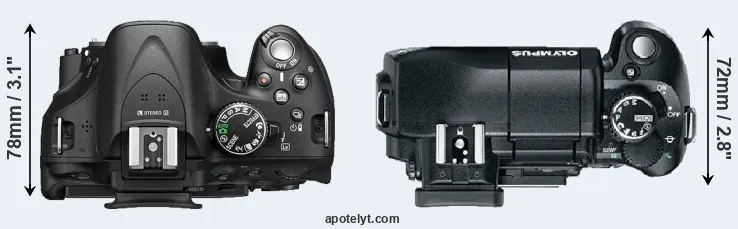 Compare D5200 versus E-330 top